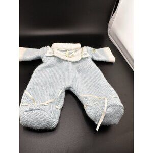 CPK Cabbage Patch Kids Vtg Baby Bean Butt BBB Blue Knit‎ Sleeper Outfit RARE-1
